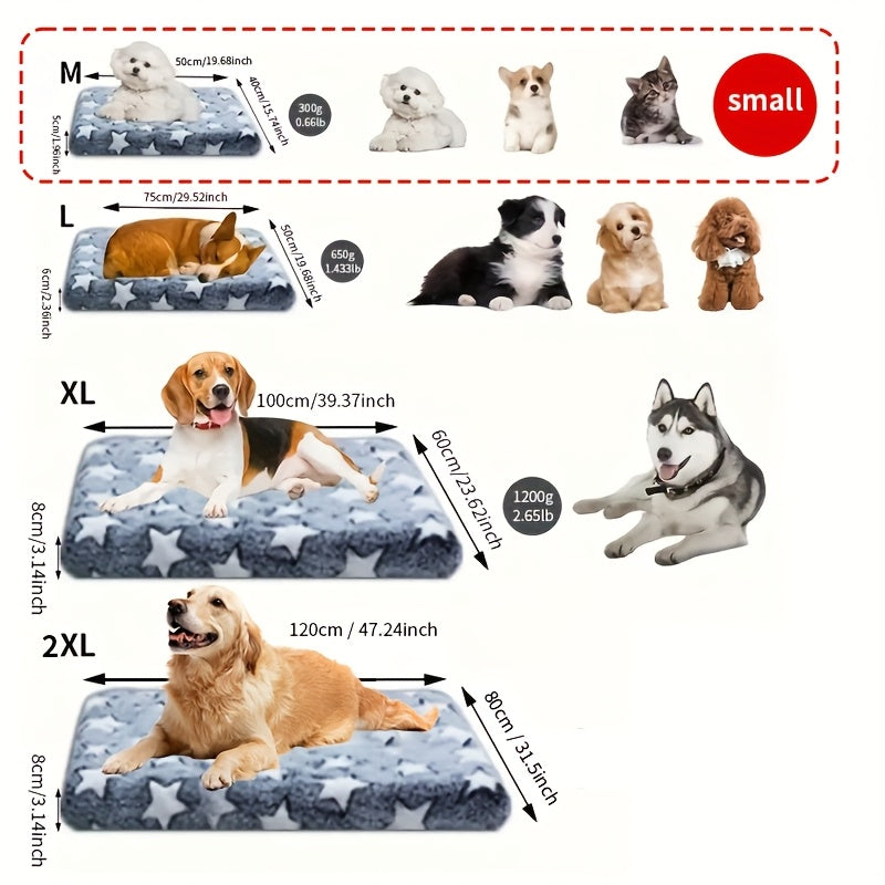 Cozy Cartoon Dog Bed with Stars and Hearts Design