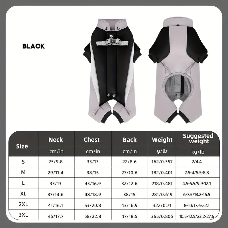 Heavy Duty Winter Dog Coat Reflective Stripes Snowproof