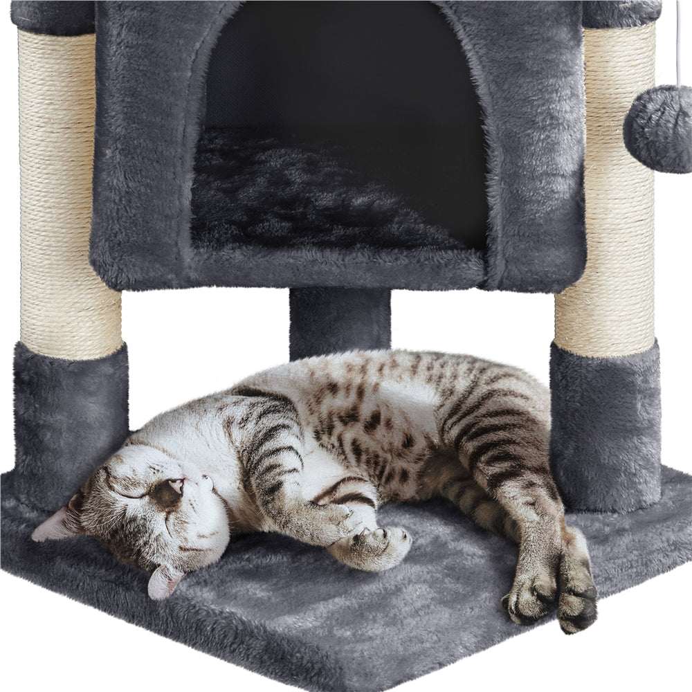 Costoffs 2-Level Cat Tree with Wide Perch and Scratch Posts