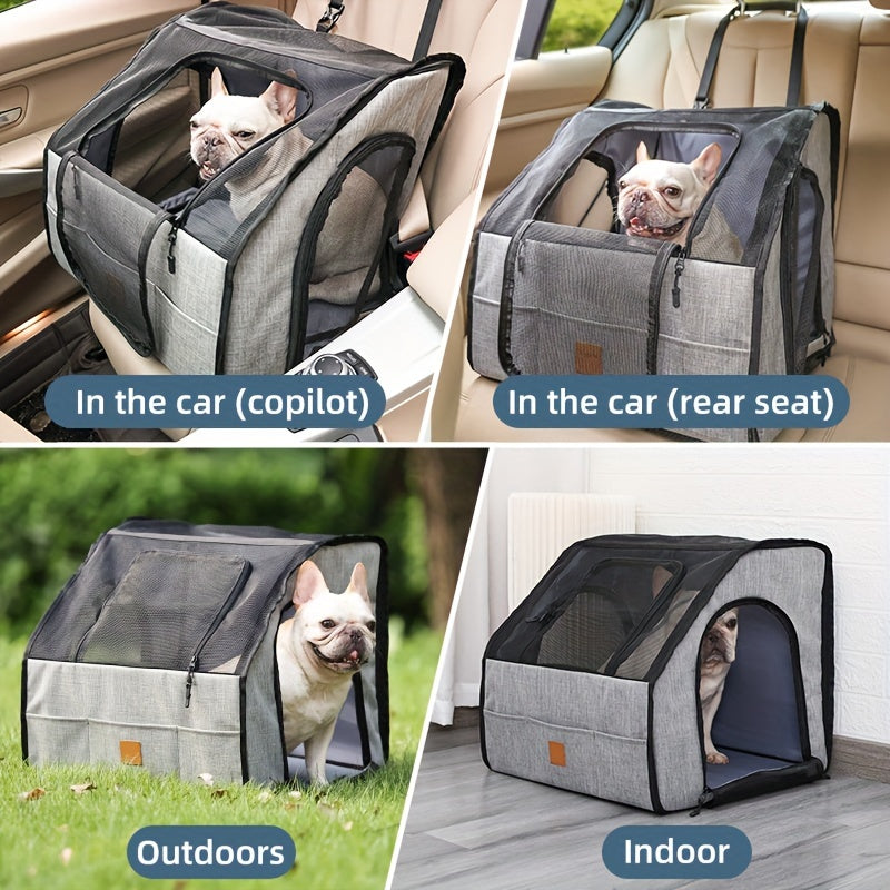 Foldable Dog Travel Cage Car Kennel For Small Medium Dogs