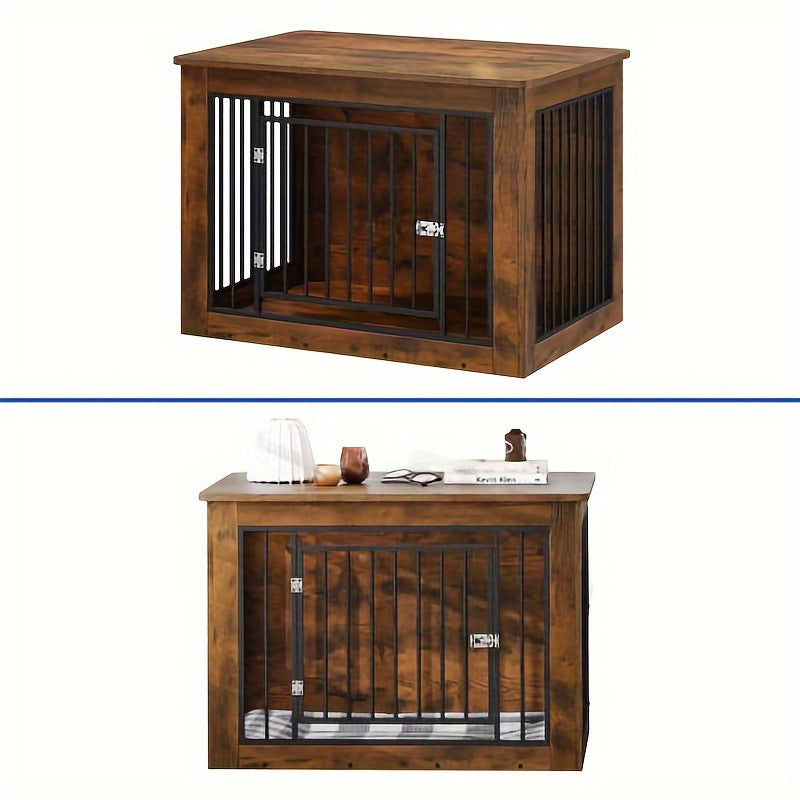 Modern Dog Crate Furniture and End Table Combination for Dogs