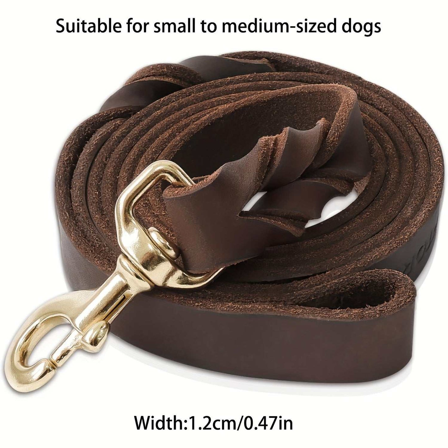 Handcrafted braided leather dog leash with non-slip handle for durable and comfortable dog walks