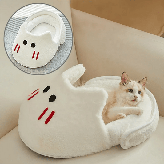 Cozy Plush Cat Bed With Memory Foam Pillow And Anti Slip