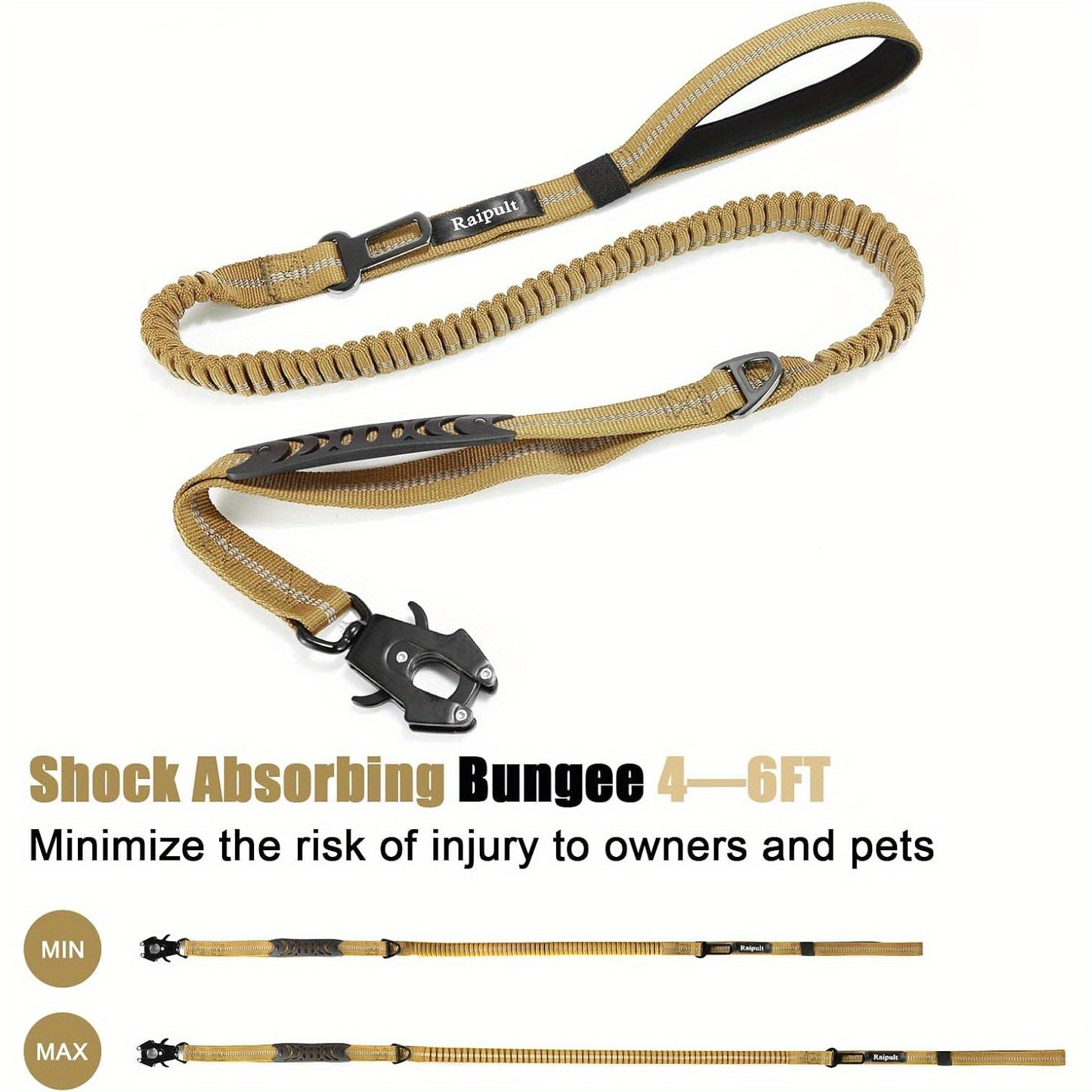 ZCAYNGER Heavy Duty Tactical Dog Leash with Shock Absorption