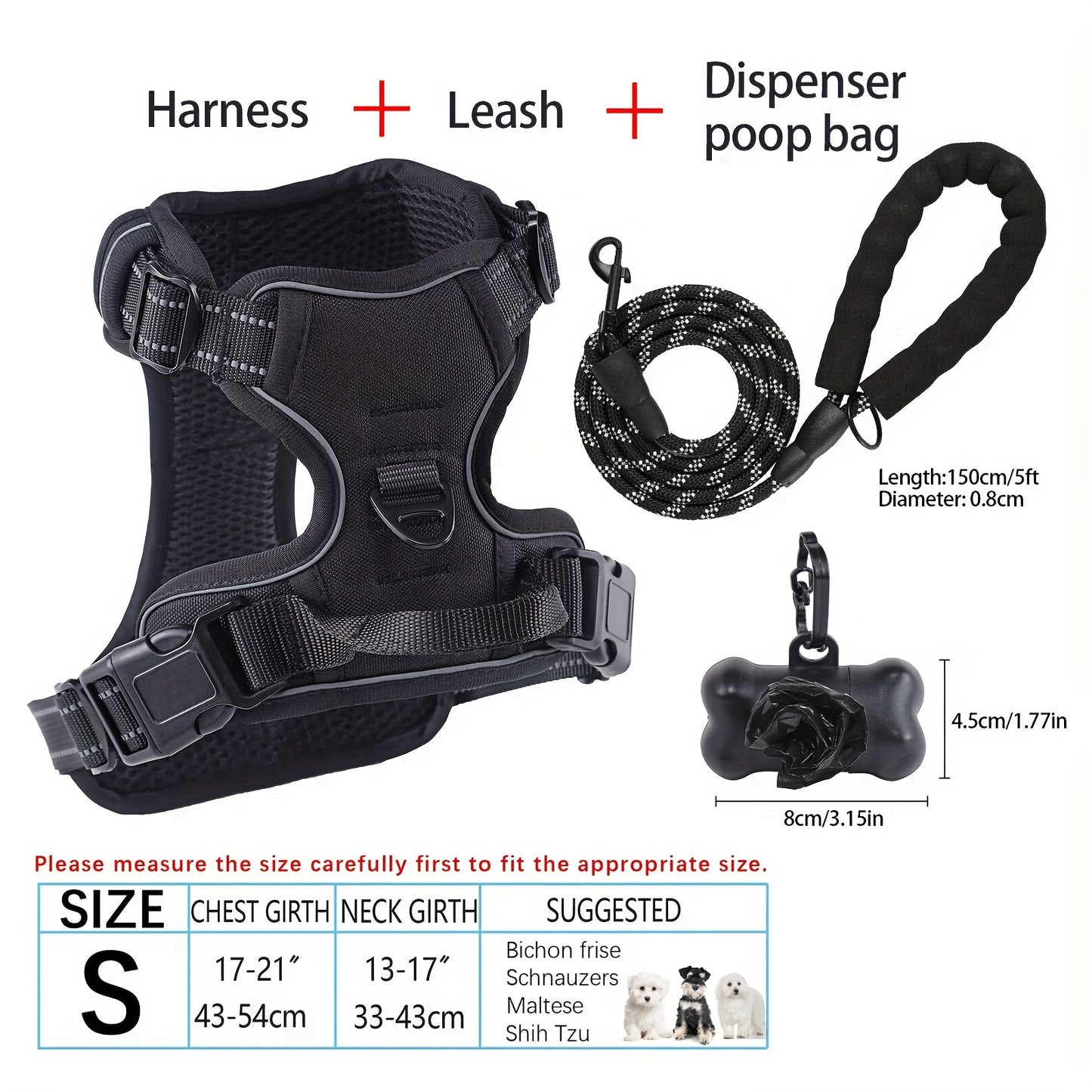 YIWGM Dog Harness And Leash Set With Easy Control Handle