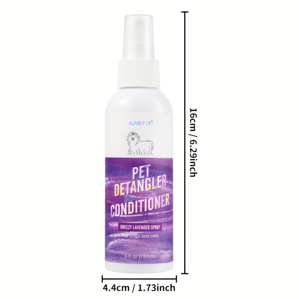 Dog Detangler Spray Leave-In Conditioner for Smooth and Tangle-Free Fur