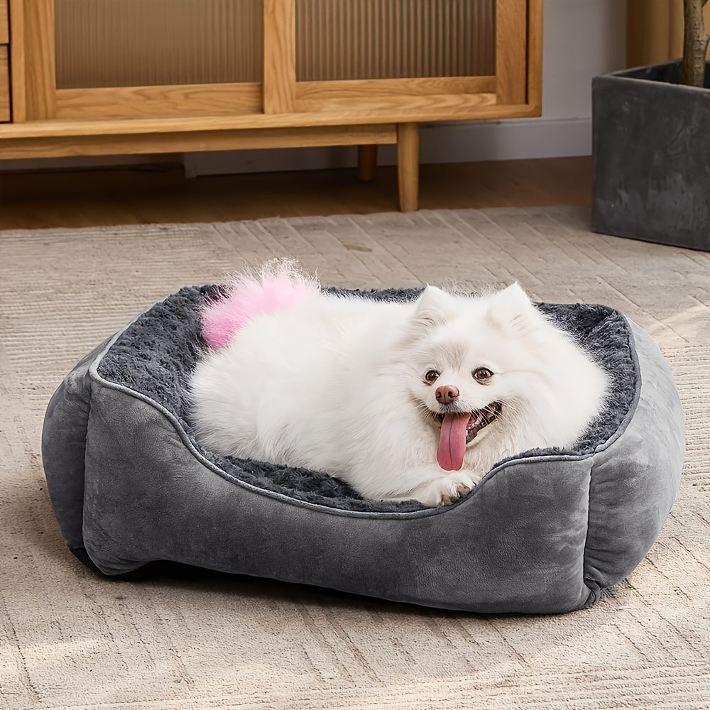 Cozy Plush Dog Bed with Non-Slip Bottom for All Breeds