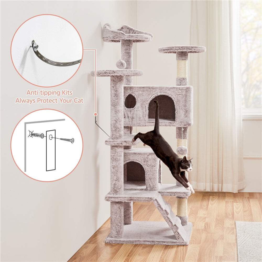 Costoffs Multilevel Cat Tree with Fluffy Condos and Scratching Posts
