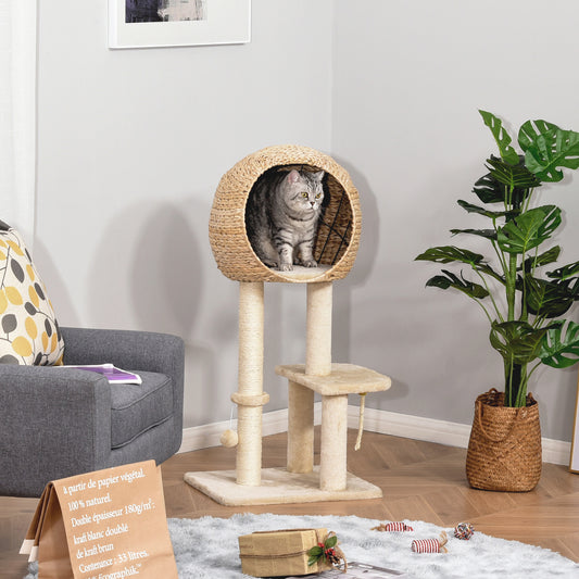 PawHut Cat Tree with Scratching Post and Condo Activity Center