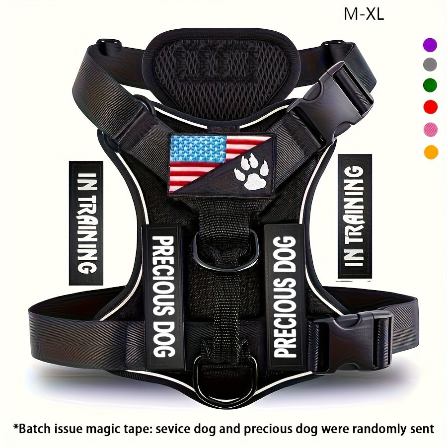 Reflective Dog Harness with Patches for Easy Control