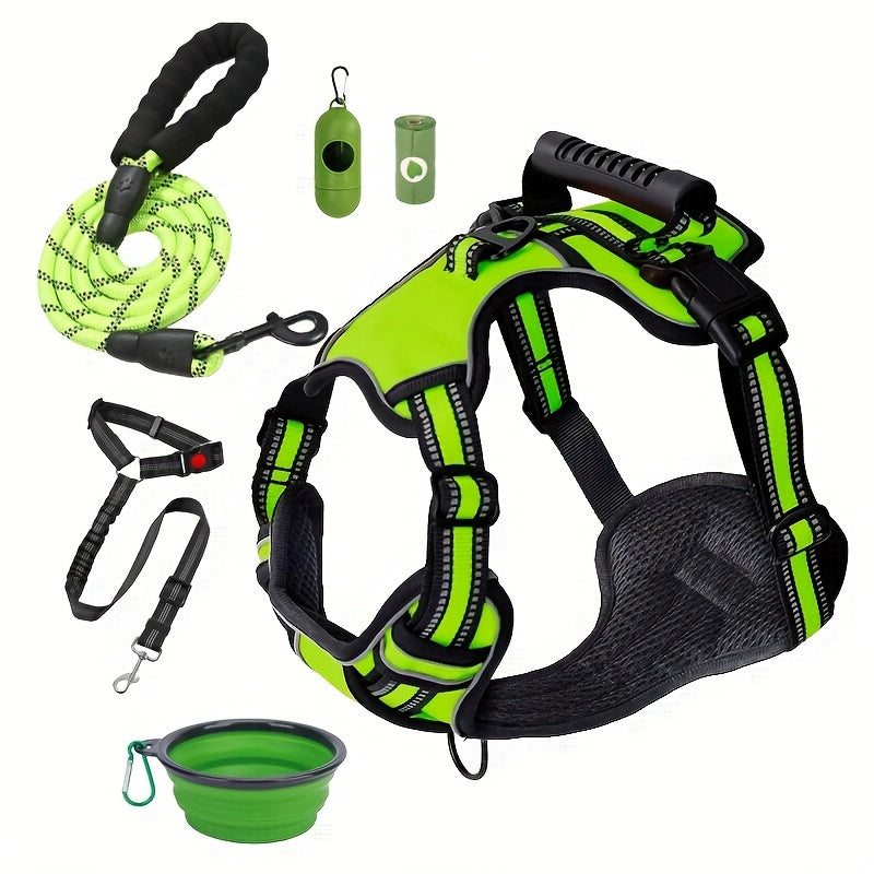 MUMUPET No Pull Dog Harness And Leash Set Reflective