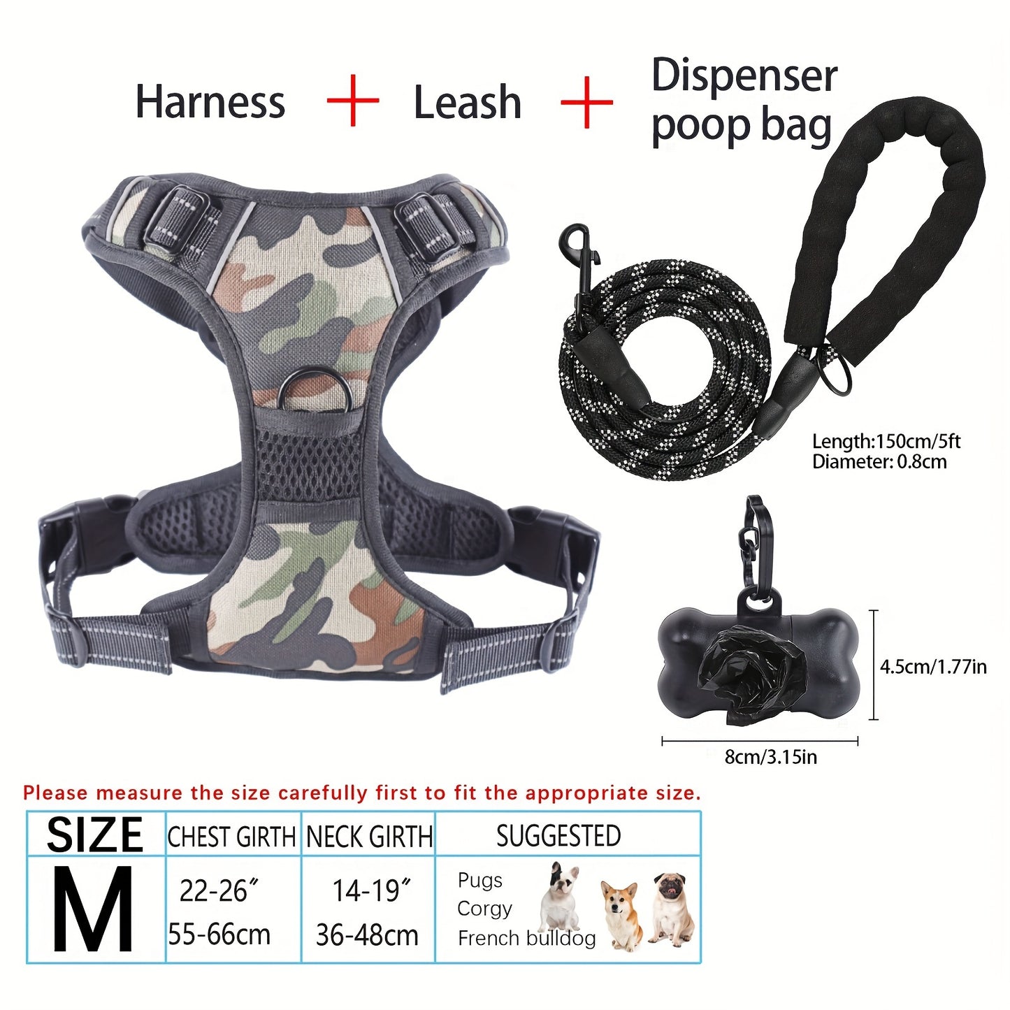 YIWGM Dog Harness And Leash Set With Easy Control Handle
