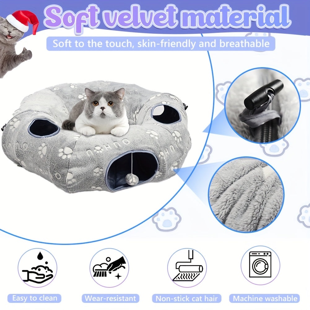 Interactive Cat Toy With Tunnel Bed And Bite Resistant