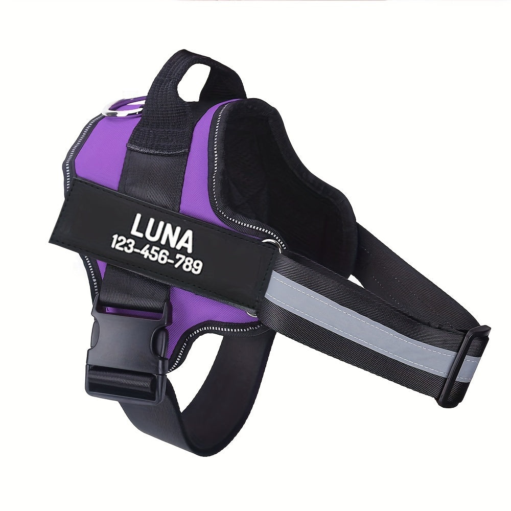 Customizable Heavy Duty No Pull Dog Harness with Personalized Details
