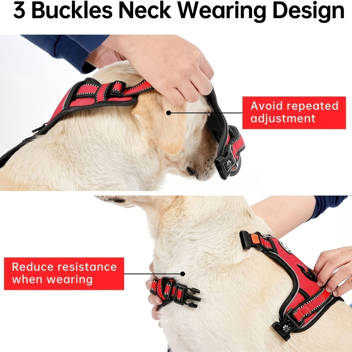 No Pull Reflective Dog Harness and Collar Set for All Dogs
