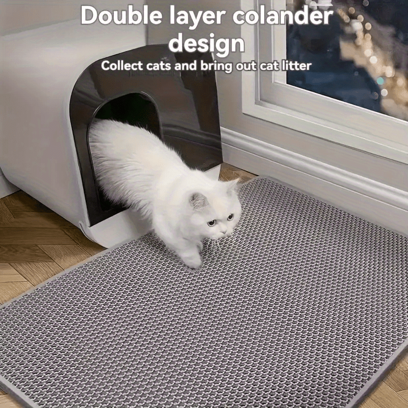 Honeycomb Cat Litter Mat EVA Non Slip Leakproof Easy Clean