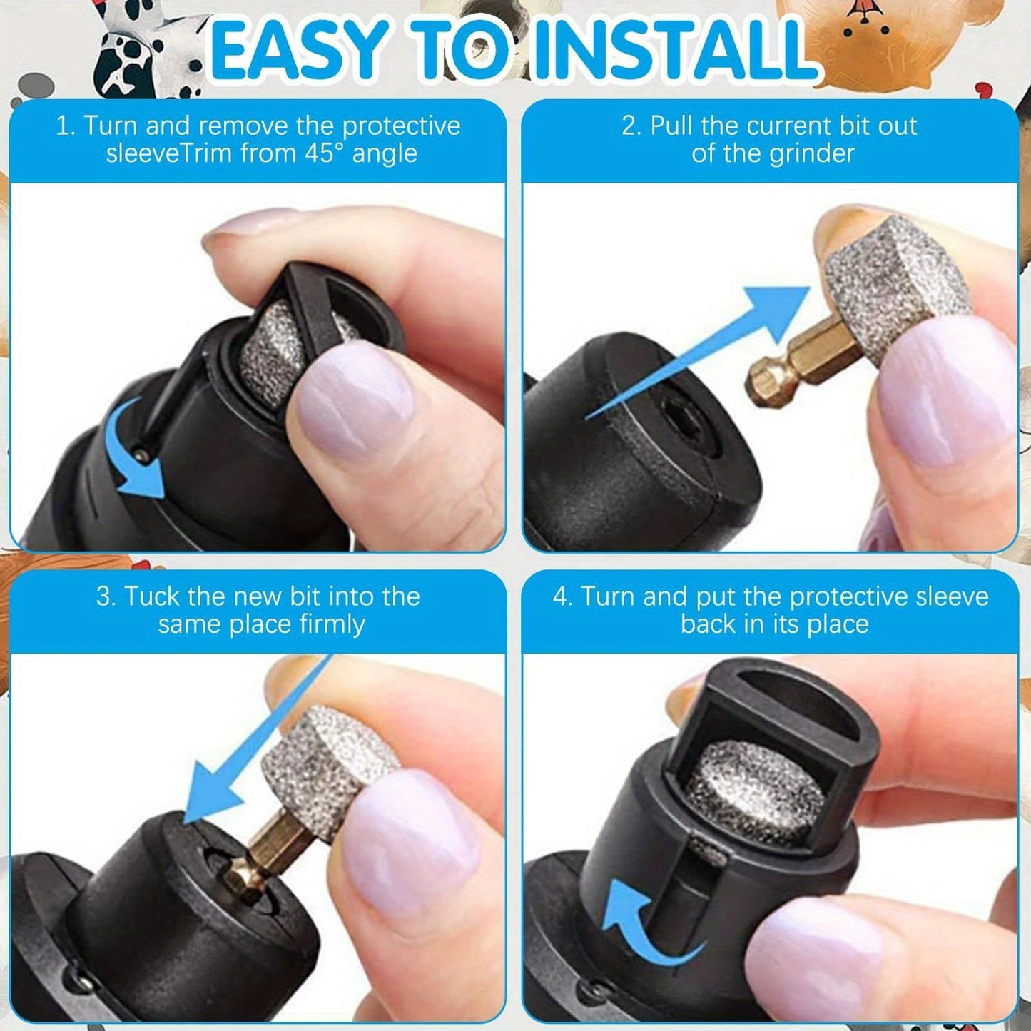 Rechargeable Silent Electric Pet Nail Clipper for Safe Grooming