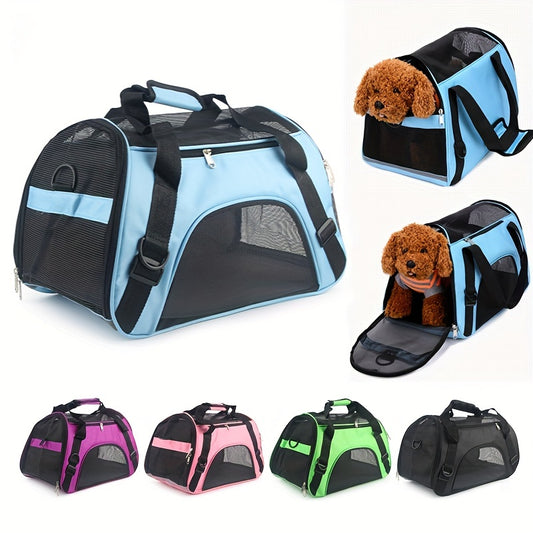 Portable Foldable Mesh Pet Carrier Backpack for Dogs and Cats