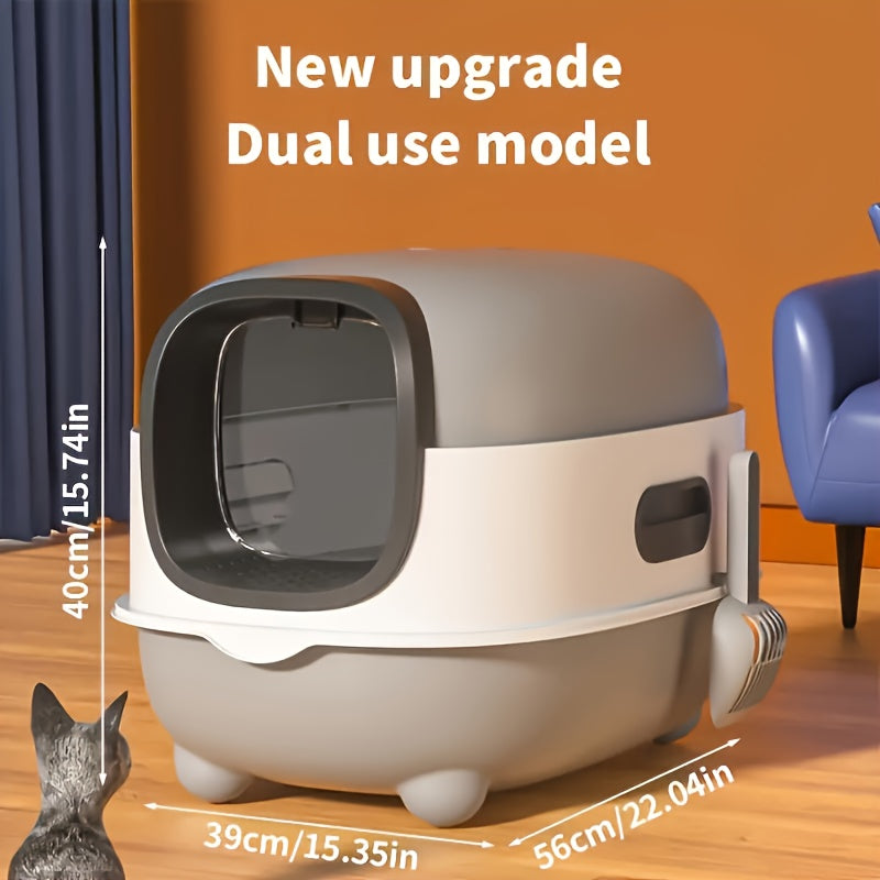 Cat Litter Box With Litter Mat And Scoop Lid