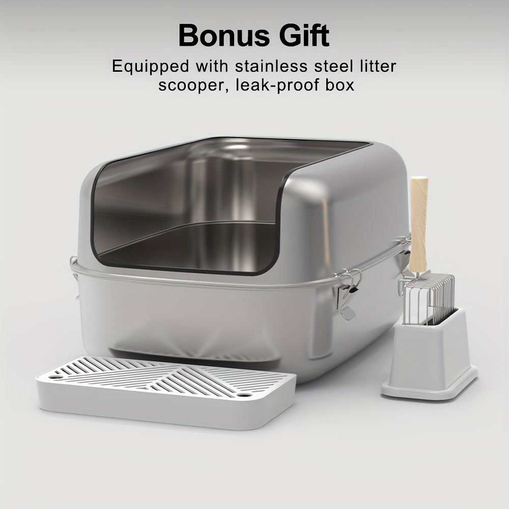Stainless Steel Cat Litter Box for Easy Cleaning and Durability