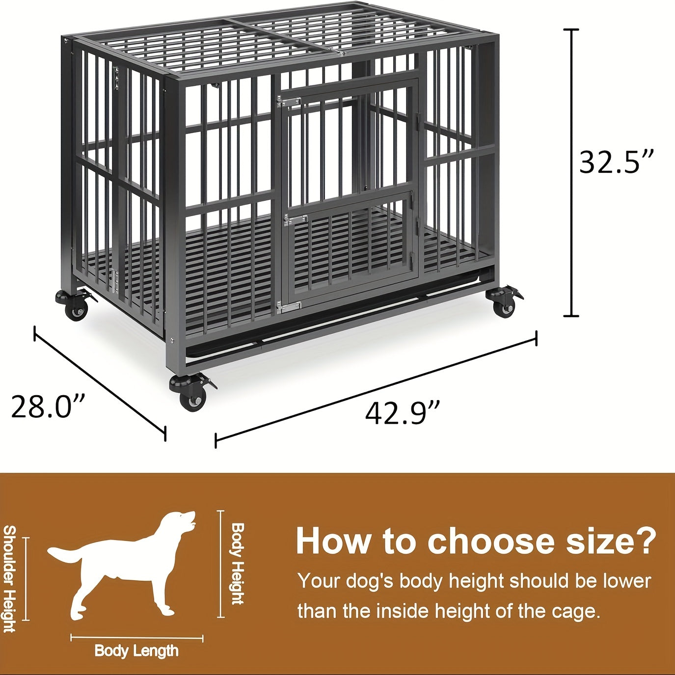 Indestructible Heavy Duty Dog Crate for High Anxiety Pets
