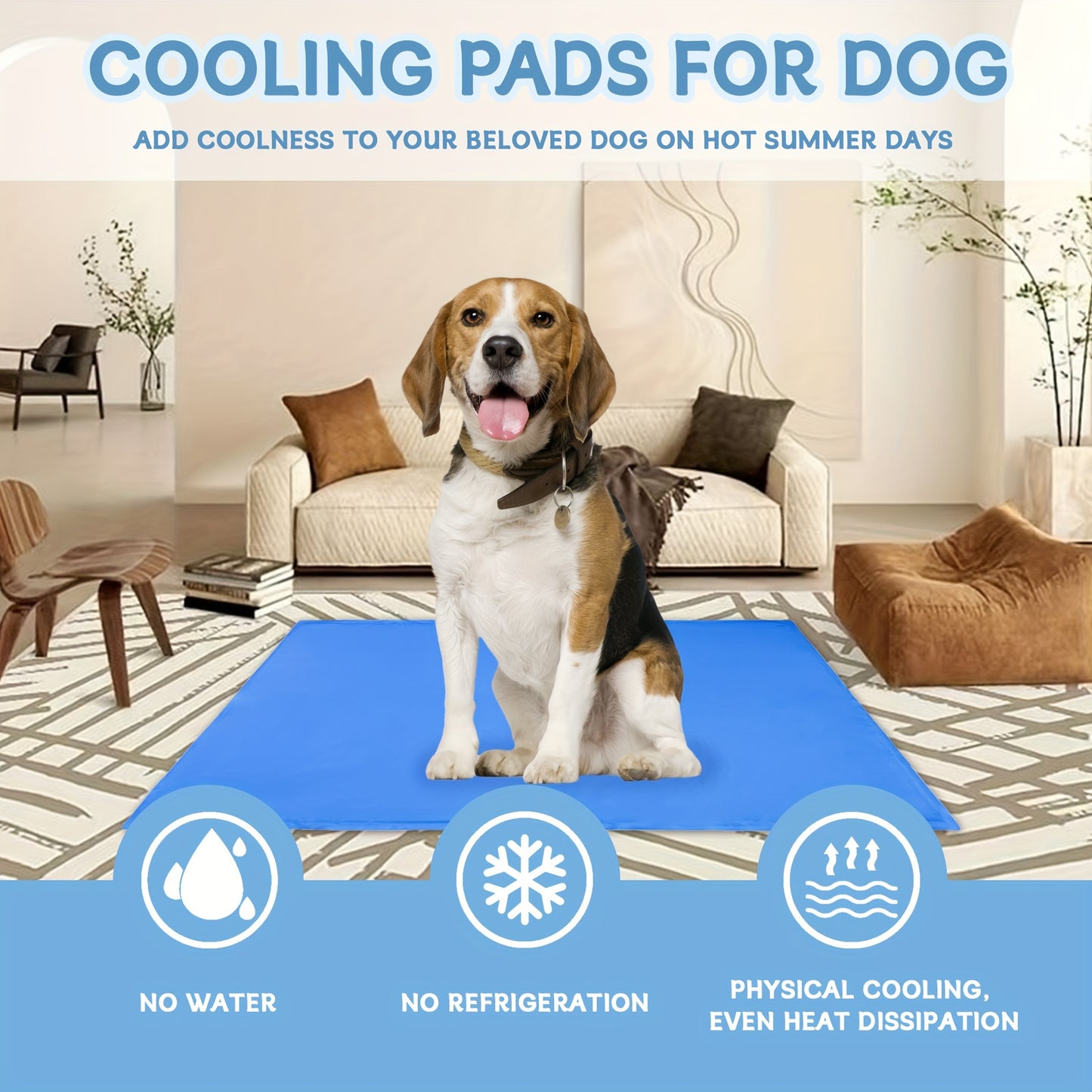 Cooling Dog Mat with Memory Foam for Pets and Travel