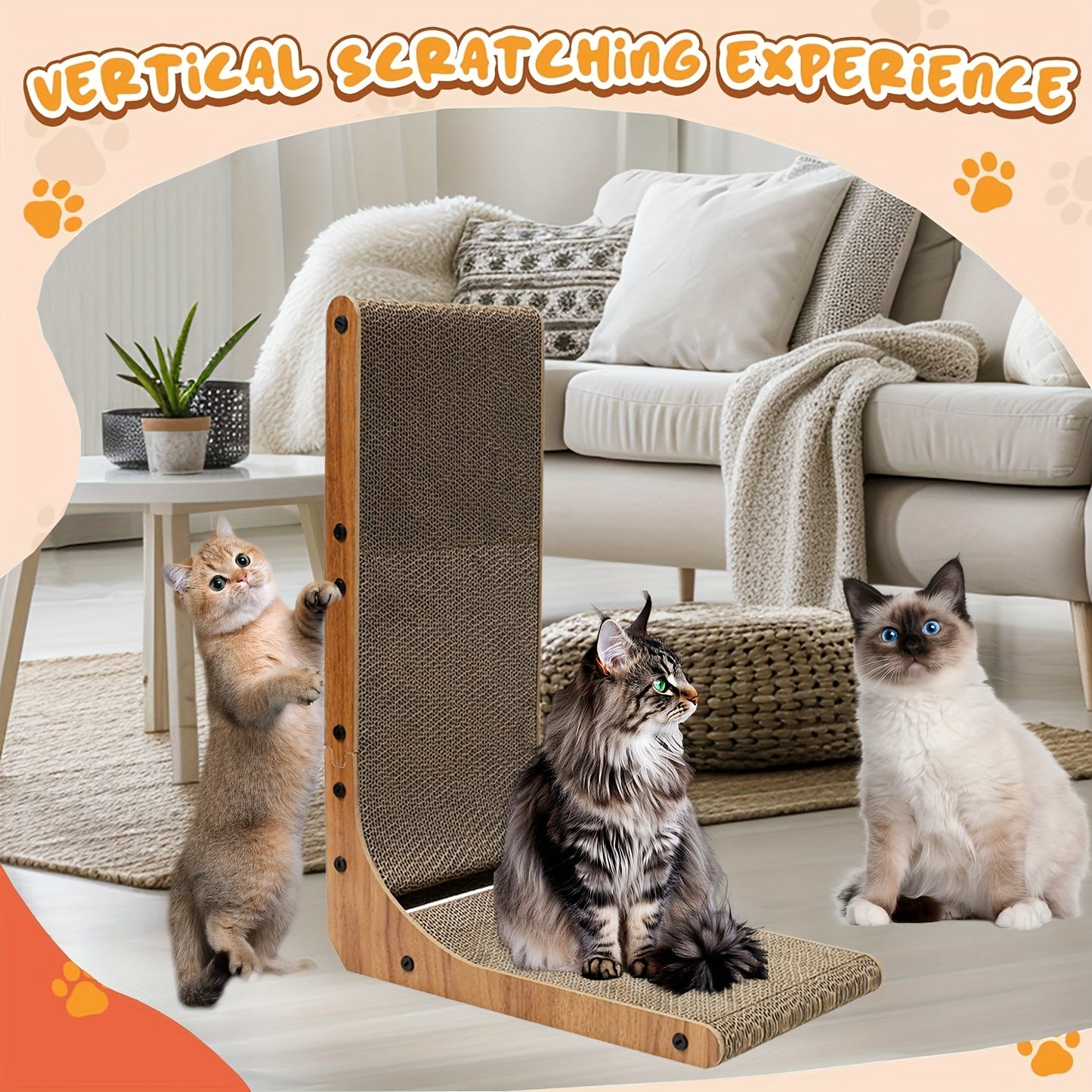 Cat Scratching Post with Ball Toy for Indoor Cats