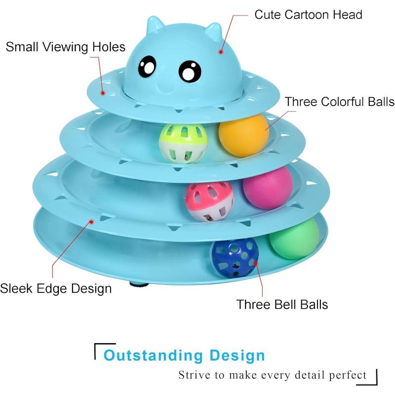 Upsky Cat Toy Roller 3 Level Turntable Puzzle Toy Play