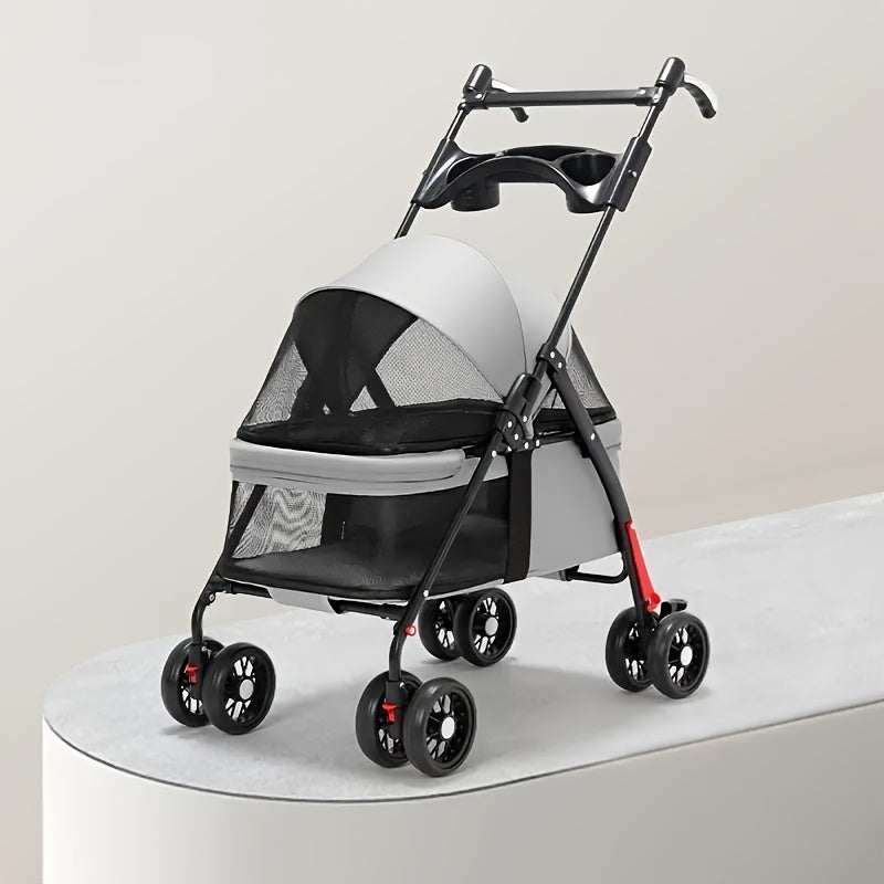 Lightweight Foldable Pet Stroller for Cats and Small Dogs