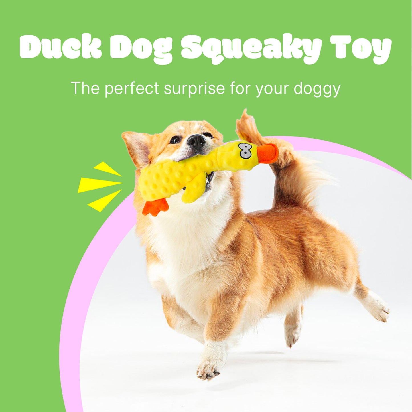 Durable Plush Dog Squeaky Toy Duck for Interactive Play