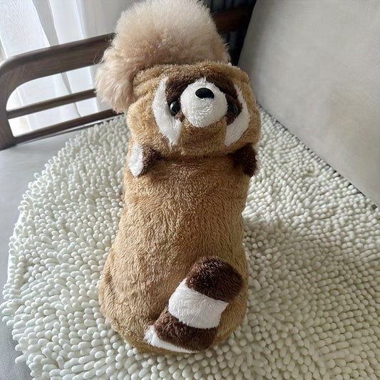 Plush Hooded Pet Costume Snap Button For Cats And Dogs
