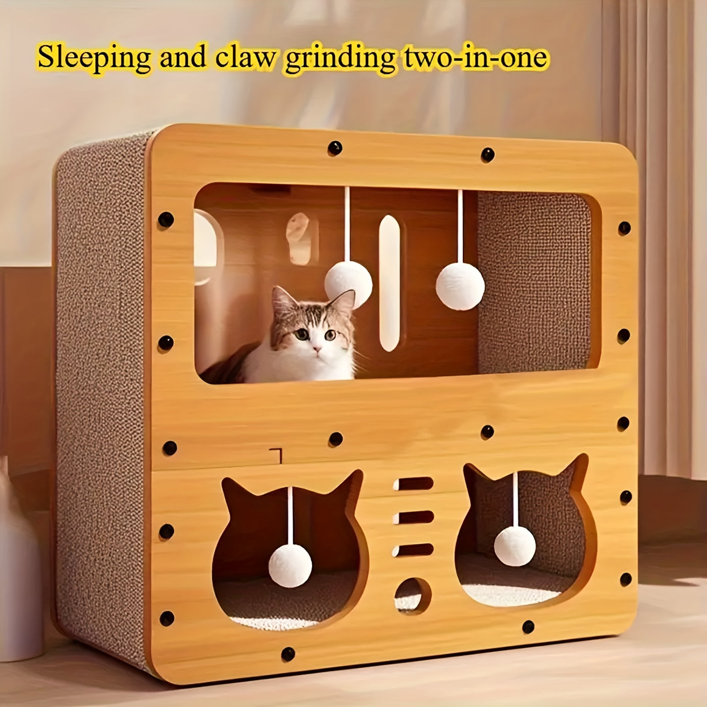 Luxury Double Level Cat Tree House With Scratching Post