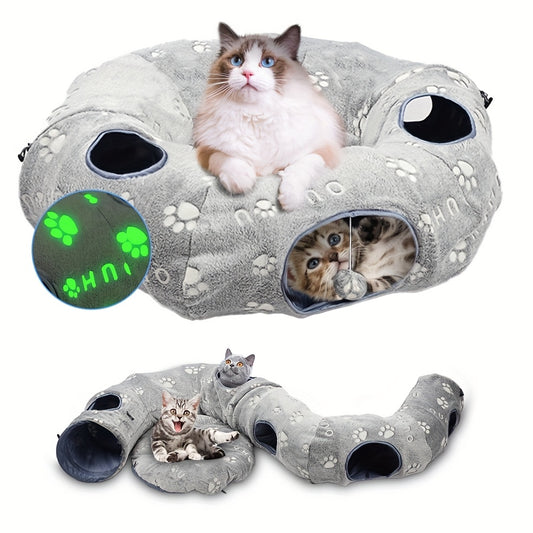 Interactive Cat Toy With Tunnel Bed And Bite Resistant
