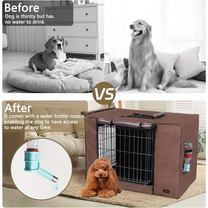 Waterproof Dog Crate Cover with Water Bottle Nozzle Access
