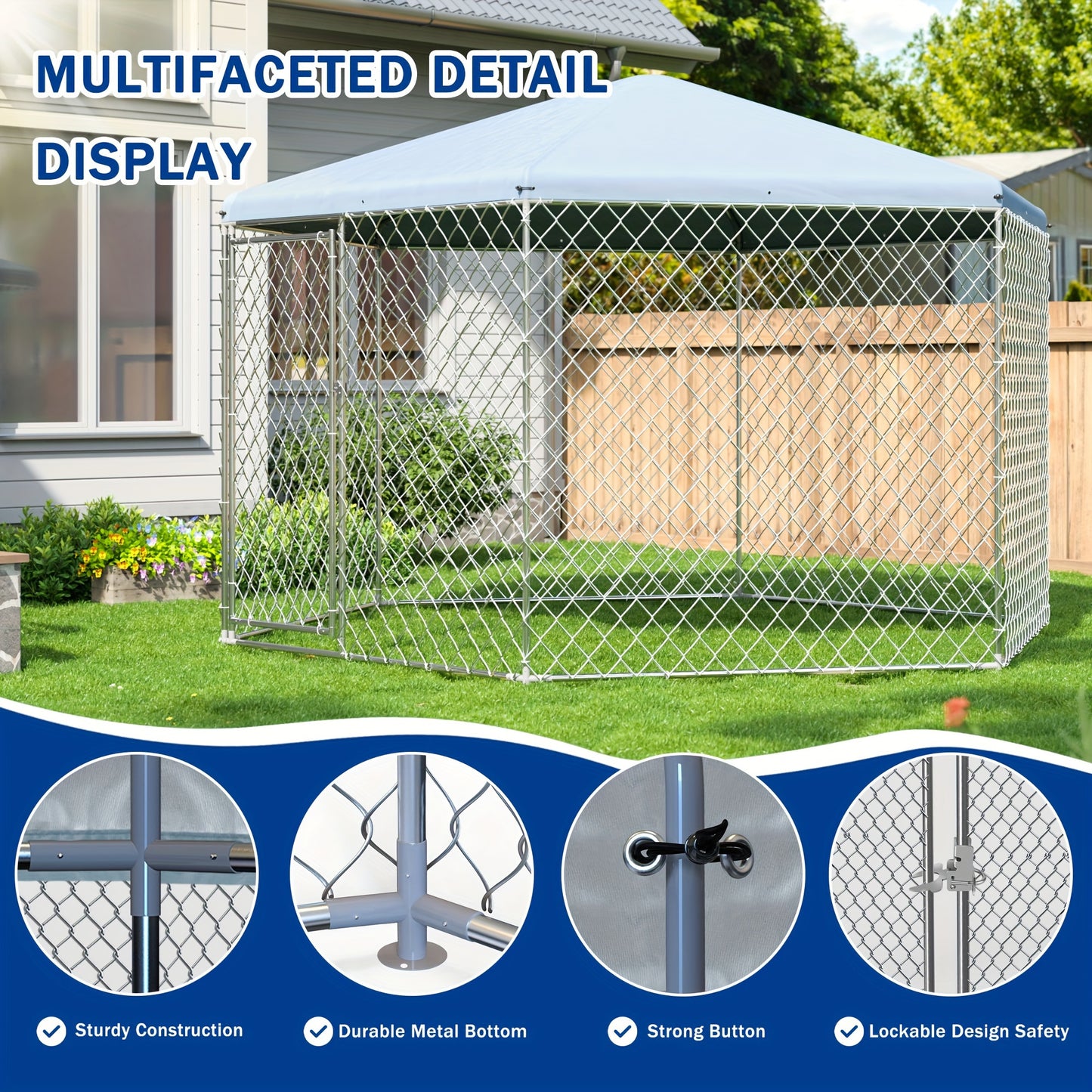 Polar Aurora Heavy Duty Outdoor Dog Kennel with Secure Lock