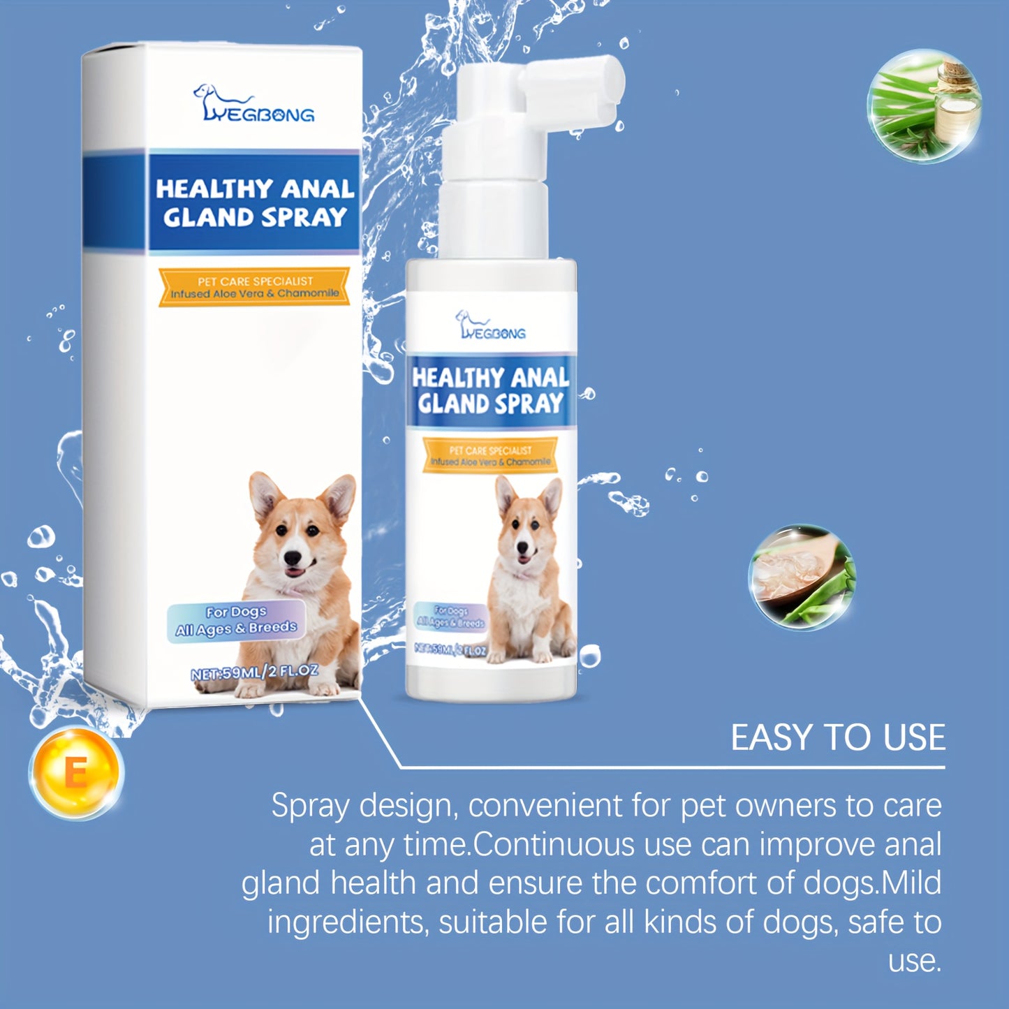 Yegebong Dog Odor Removal Spray for Fresh Post-Poo Care