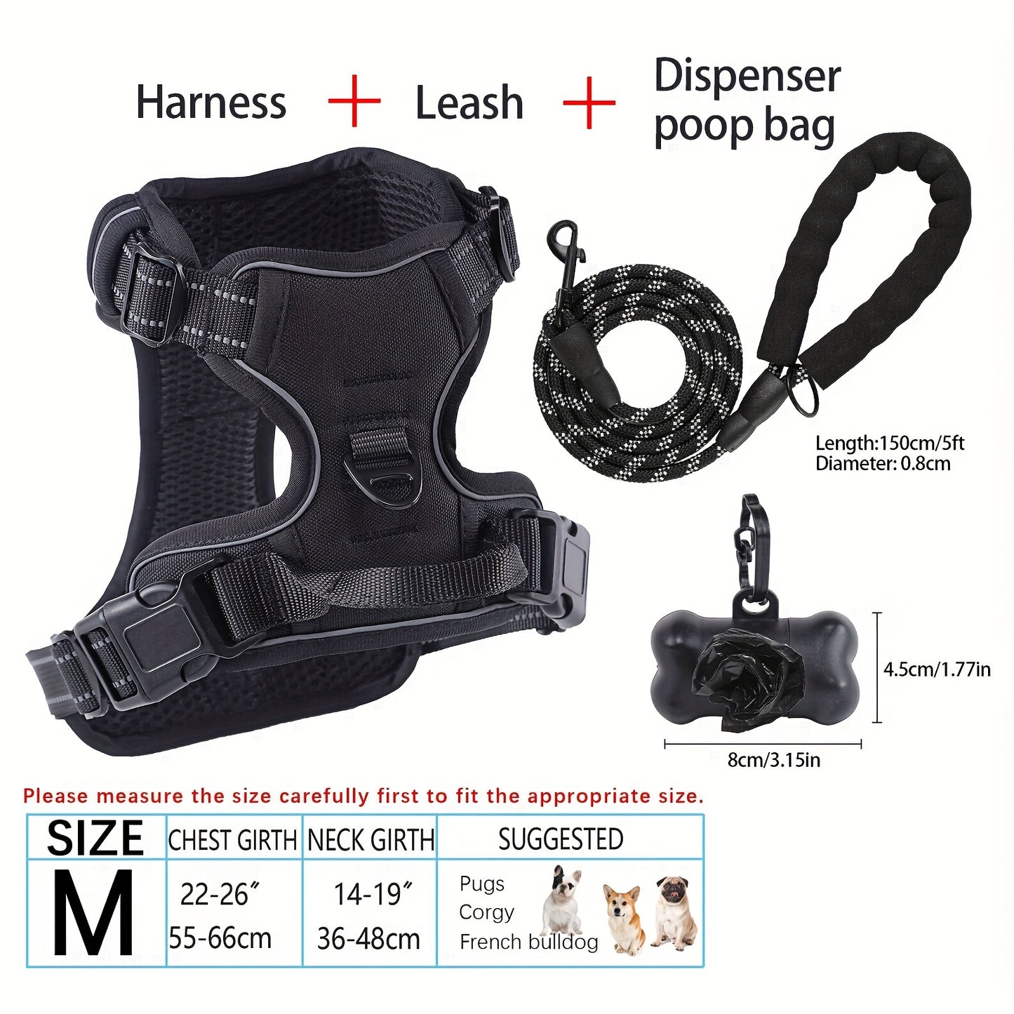 YIWGM Dog Harness And Leash Set With Easy Control Handle
