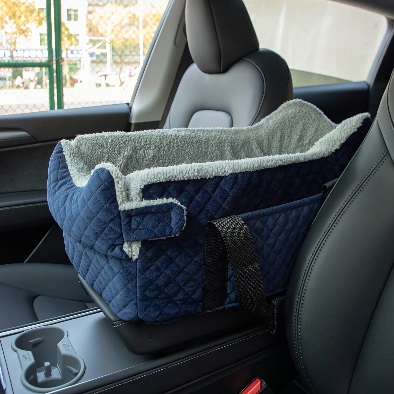 Ultimate Comfort Memory Foam Dog Booster Car Seat Elevated