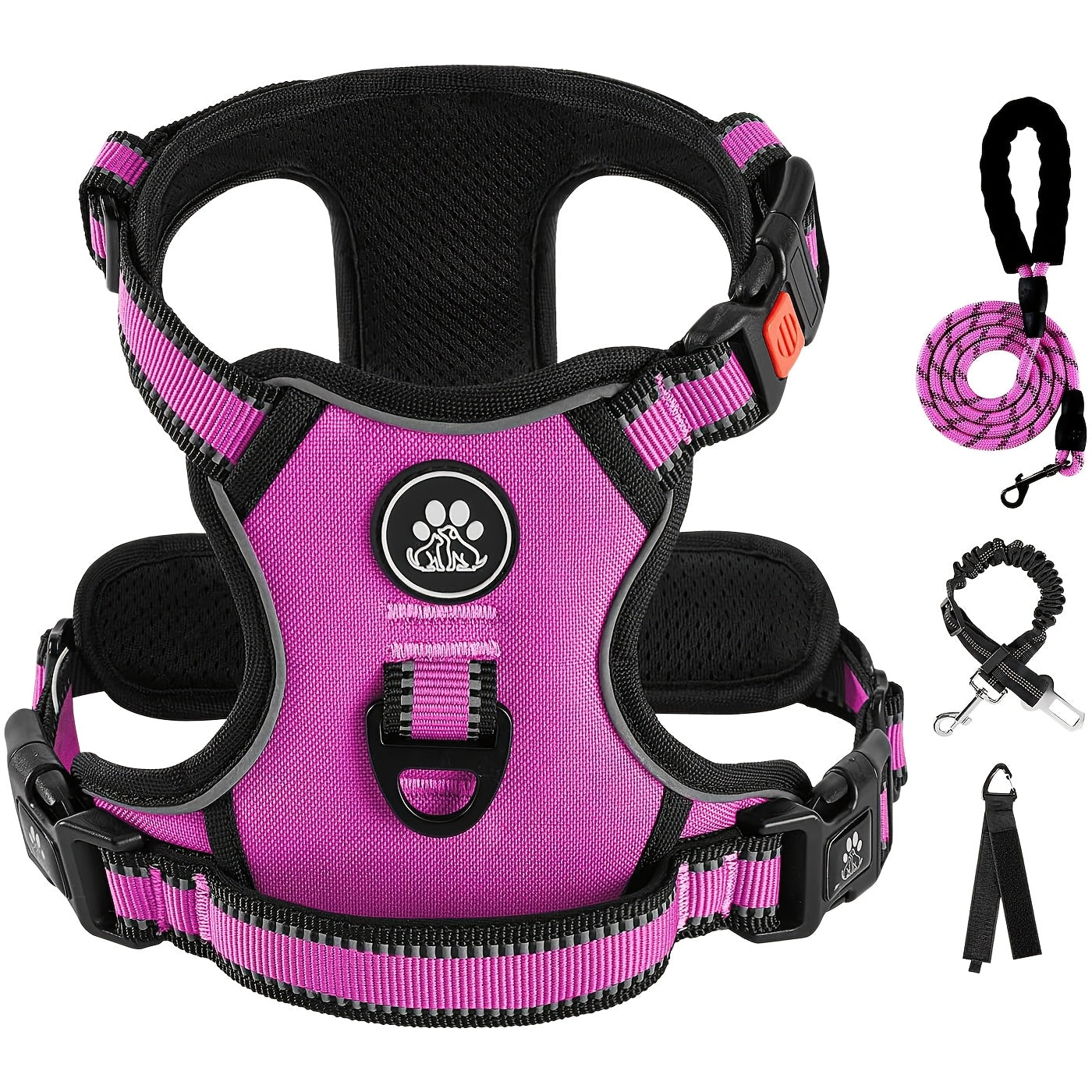 No Pull Reflective Dog Harness and Collar Set for All Dogs