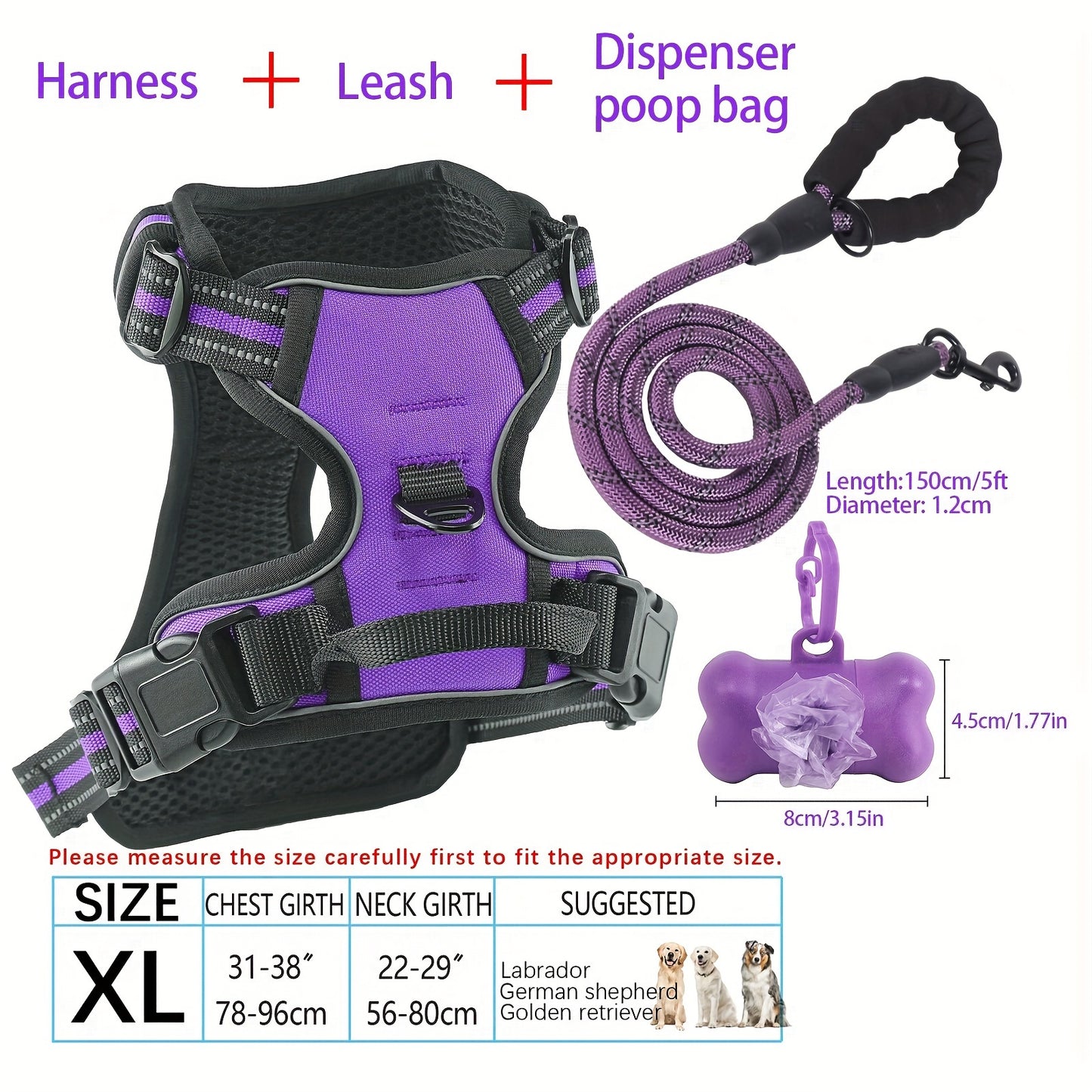 YIWGM Dog Harness And Leash Set With Easy Control Handle