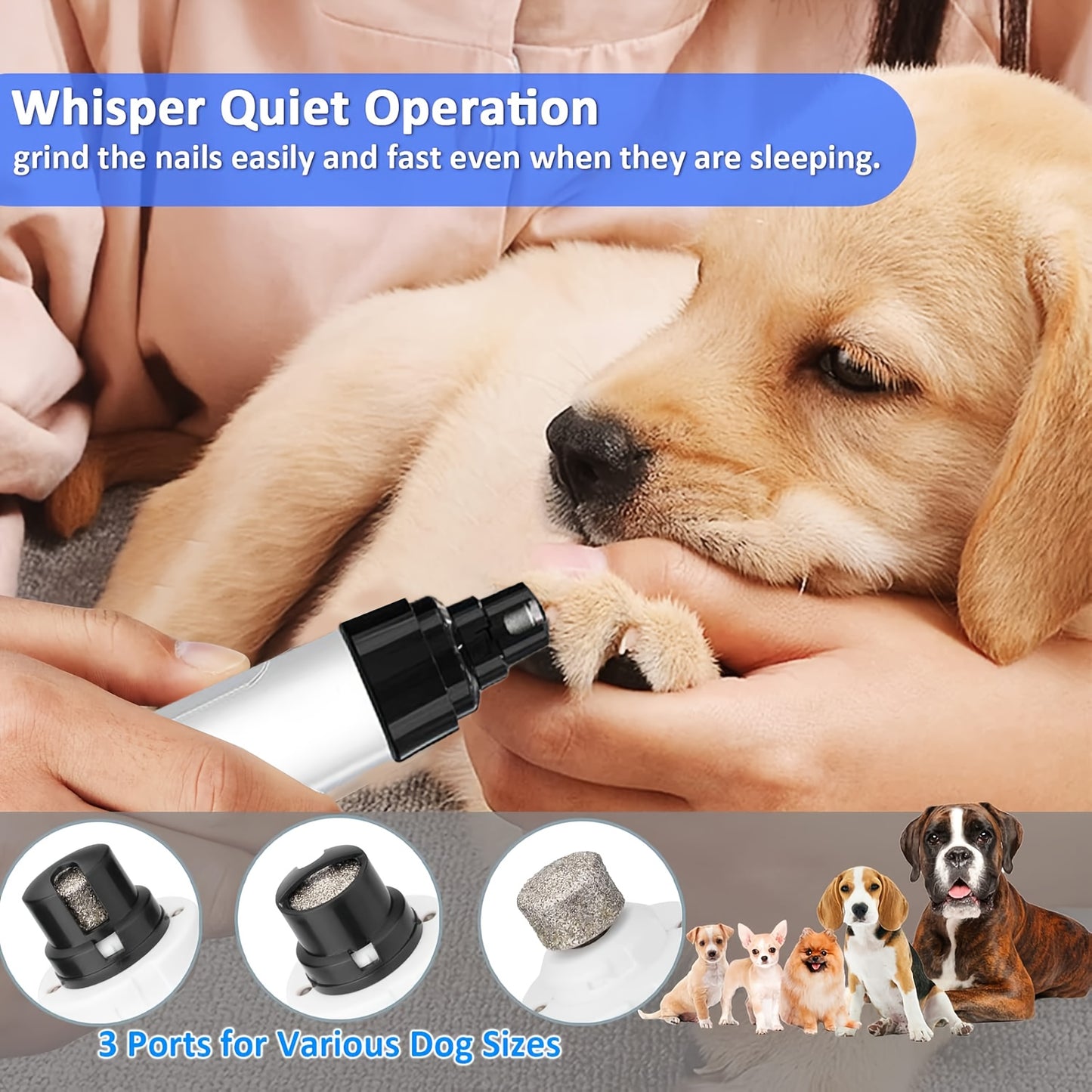 Pet Nail Trim Set Electric Grinder for Dogs and Cats