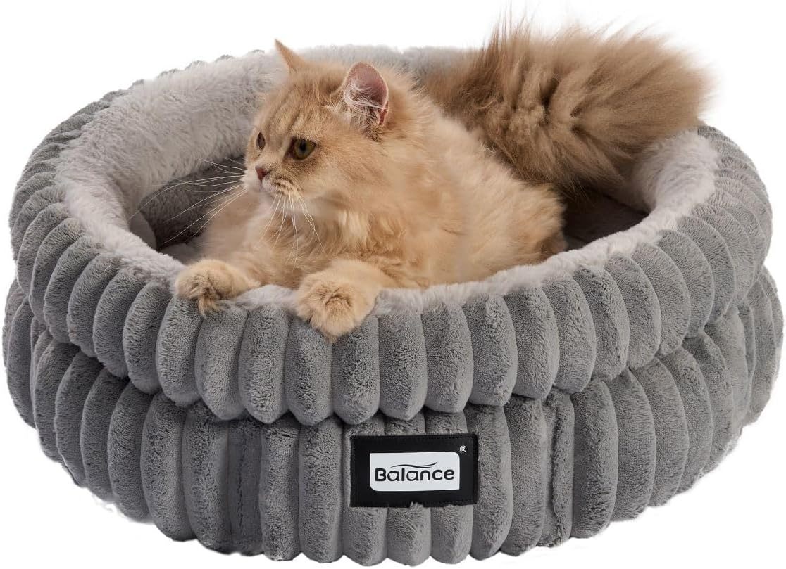 Soft Plush Round Cat Bed Indoor Cat With Anti Slip