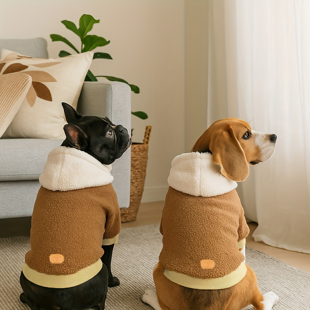 Fleece Lined Dog Hoodie for Small Medium Dogs and Cats