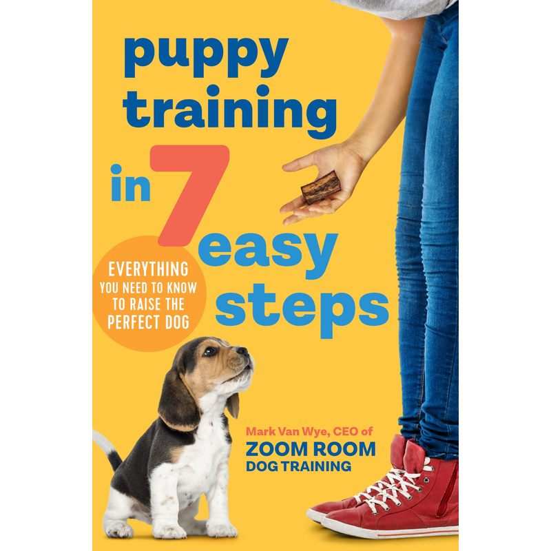 Puppy learning Zoom Room Dog Training steps with crate and potty routines for positive reinforcement and socialization