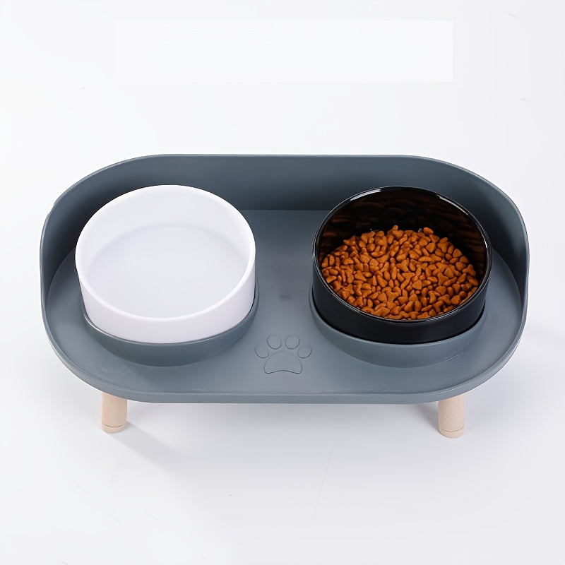 Durable Pet Feeding Station With Double Bowls Non Slip Base