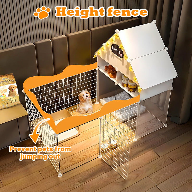 Indoor Dog Playpen House with Toilet Area for Small Pets