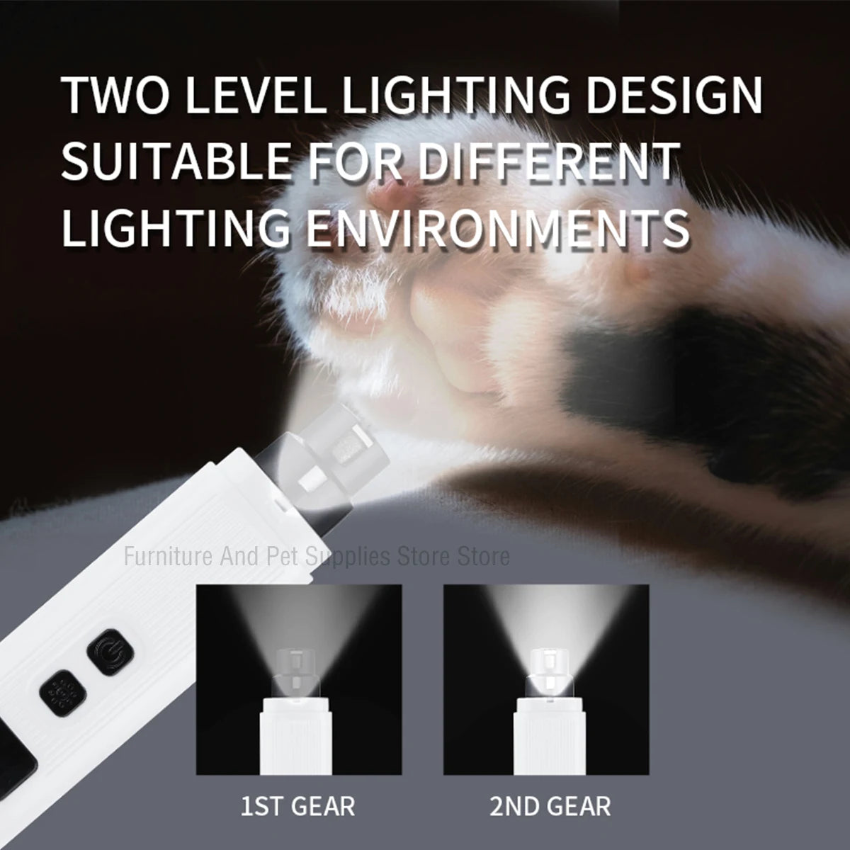 Hign-concerned Electric Dog Nail Clippers USB LED Grooming