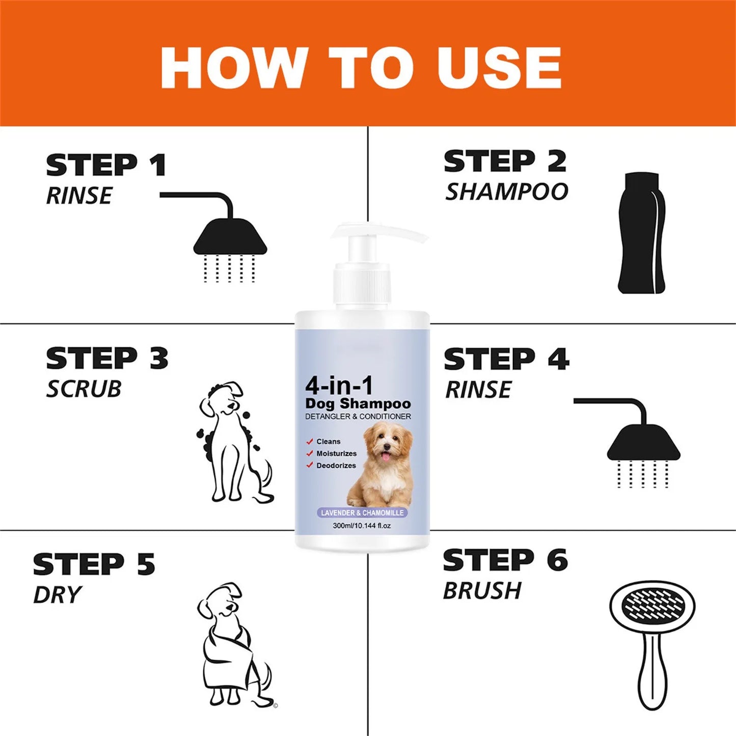 Four In One Calming Dog Shampoo Lavender Chamomile For Dogs