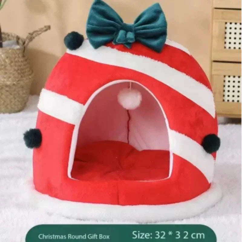 Zhejiang Winter Cat Nest Plush Sleeping House Gift Box For Cats And Dogs