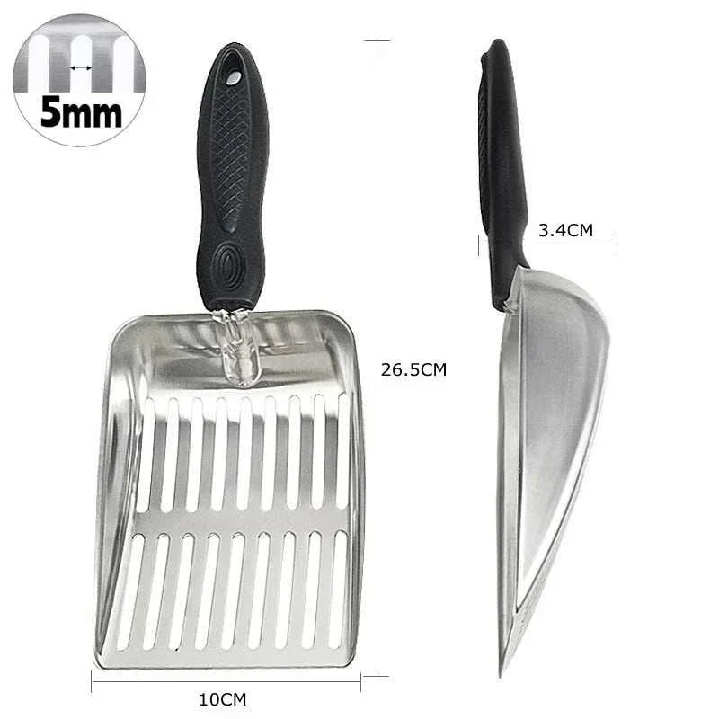 Metal Cat Litter Scoop - Heavy Duty Stainless Steel Kitty Scooper Tool